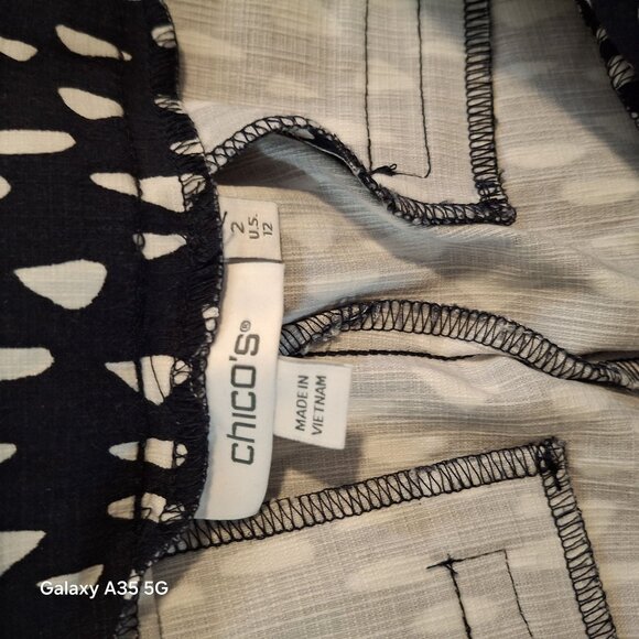 NWOT Chico Women's Stretchy Cropped Navy & White Printed Pants Size 12 By Loft - Picture 7 of 10